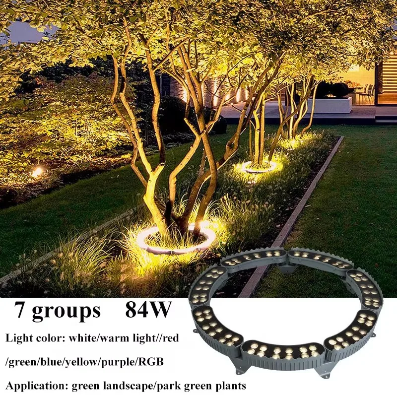 Landscape Garden Lamp Hug Tree Light Ac220v Dc24v Ip66 84w Rgb Chasing Color Palm Tree Ring Light
