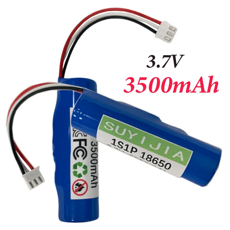 1S1P 18650 Rechargeable Battery 3.7V 3500mAh LED Fishing Light Speaker Bluetooth Emergency Battery DIY Plug in Cable XH2.54-3P