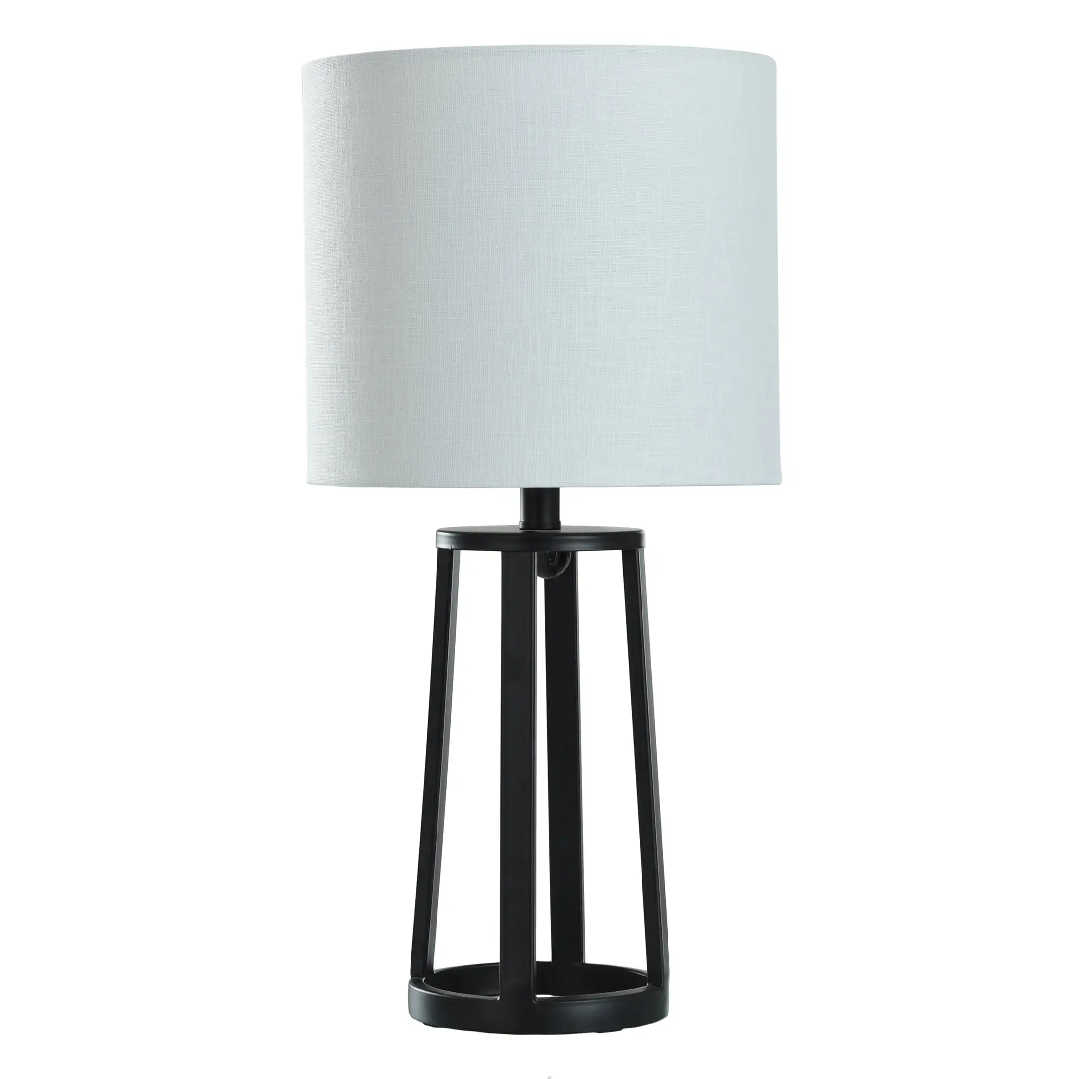 

Modern Matte Black Table Lamp with Classic Drum Shade