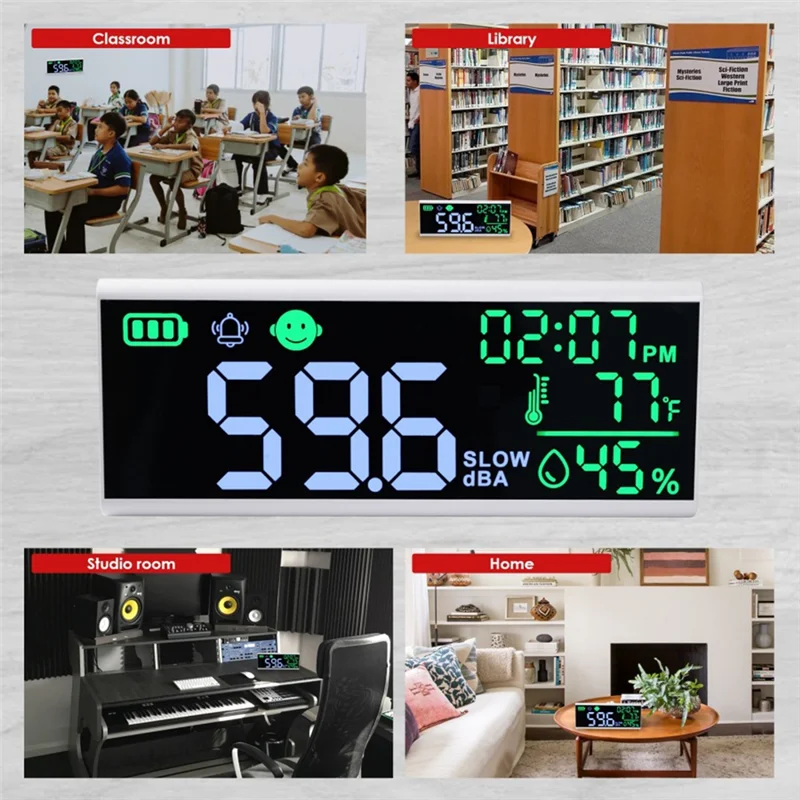 

X11A USB-экран для зарядки, настенный измеритель уровня звука, измеритель уровня звука, цифровой измеритель шума, тестер мониторинга децибел