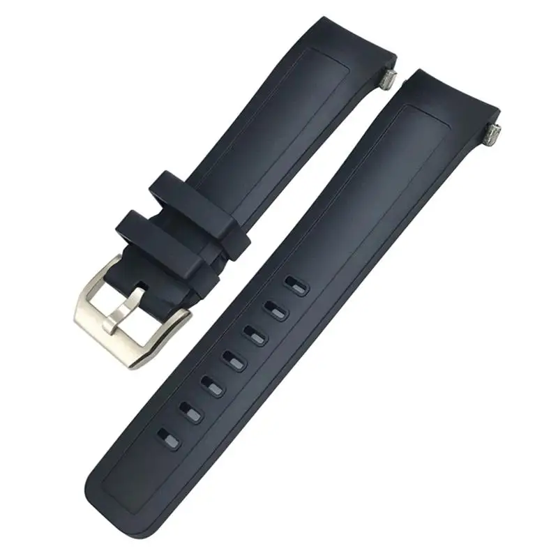 PCAVO Fluorous Rubber 22mm Watchband For IWC Aquatimer Family IW3568 Quick Release Black Blue Soft Waterproof Silicone Strap