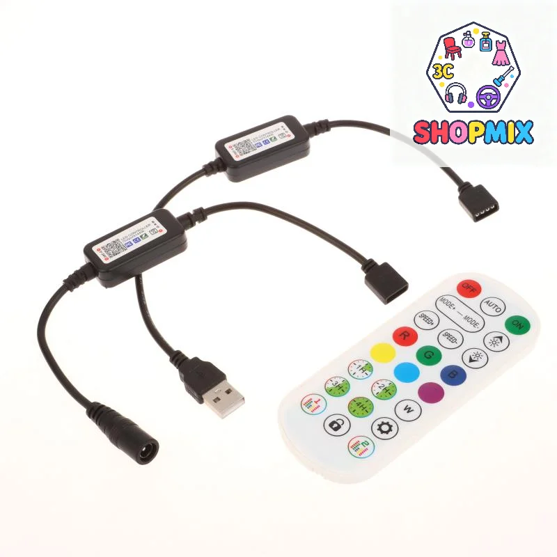 

1 Set RGB Colorful LED Light Strip Connector For APP Control DC USB 5V-24V Music Colorful Tape Light Mini Bluetooth Controller