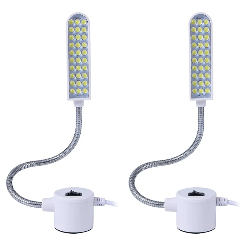 30 LED Sewing Machine Light With Magnetic Base And Flexible Gooseneck, Portable Work Light 2Pack EU Plug