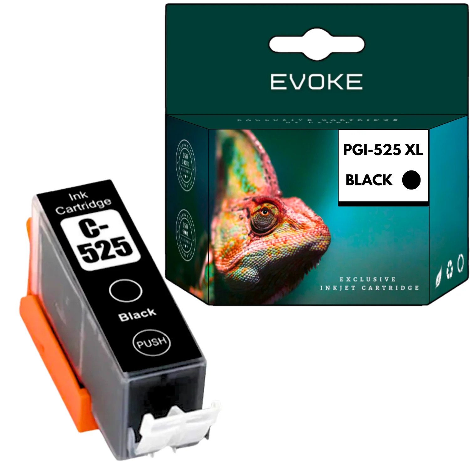 Evoke Compatibele Inkt voor Canon Pgi-525Bk Pgi525Bk 4529B001 Zwart 20 ml 360 Pagina's Pixma Ip4850 Ip4950 Mg5150 Mg5250 Mg5350