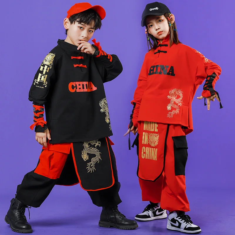 Children's hip-hop suit boys handsome hip-hop Chinese style performance costume China-Chic costume girls hip-hop costume girls