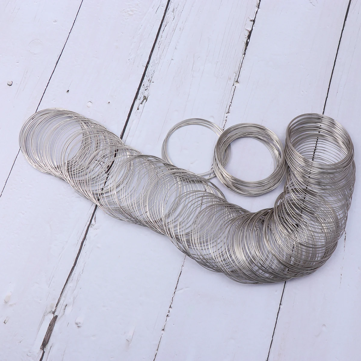 

Accessory Memory Wire Bracelet Bracelets DIY Material Beaded Circle Silver Steel for Jewelry Making