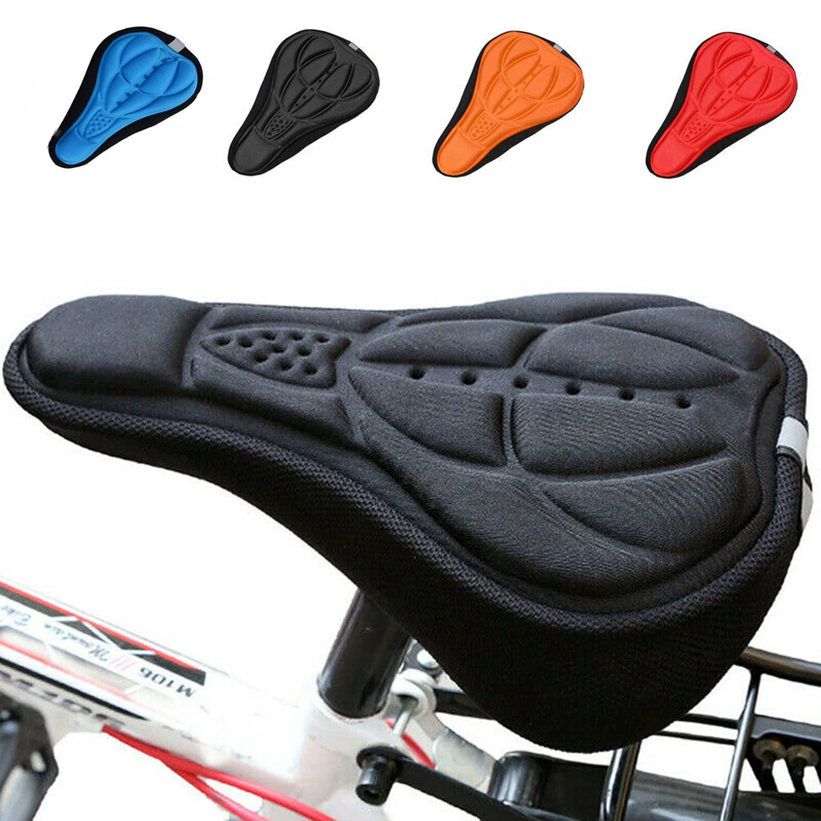 MTB Mountain Bike 3D Gel Pad Sponge Cushion Cover Cycling  Bicycle Saddle Seat Thickened Comfort Ultra Soft Cushion Breathable