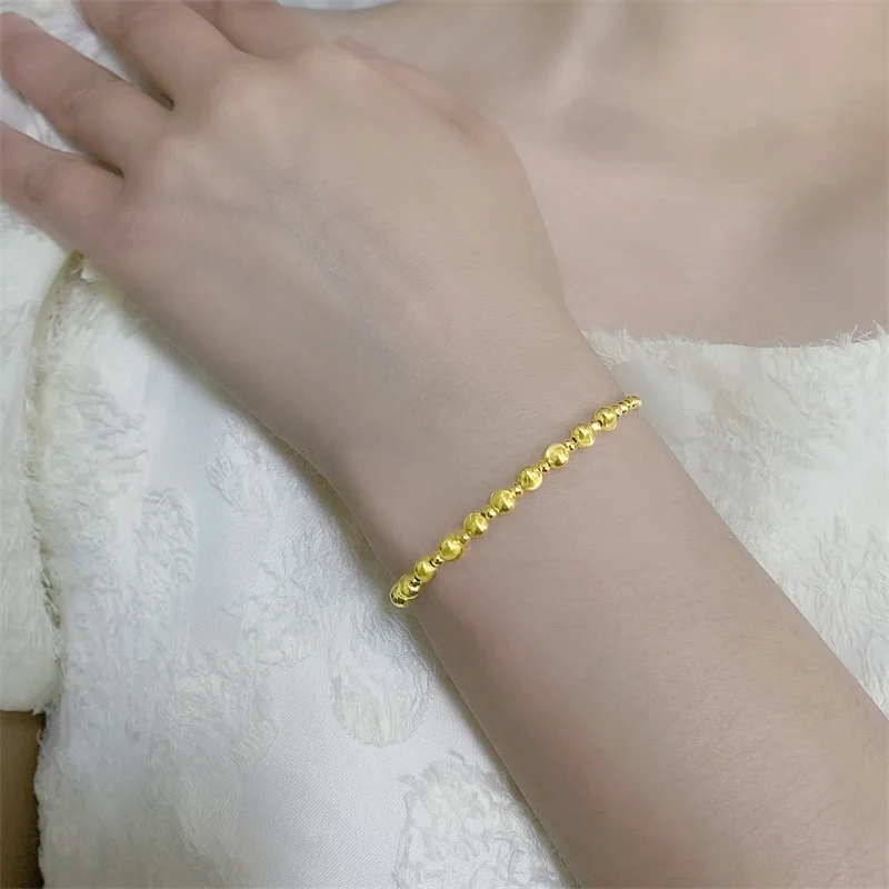 

Браслет из чистого золота 18 карат NYMPH, ювелирные изделия, настоящее AU750, кошачий глаз 3-4 мм для женщин, модный подарок на вечеринку, регулируемый S582-1