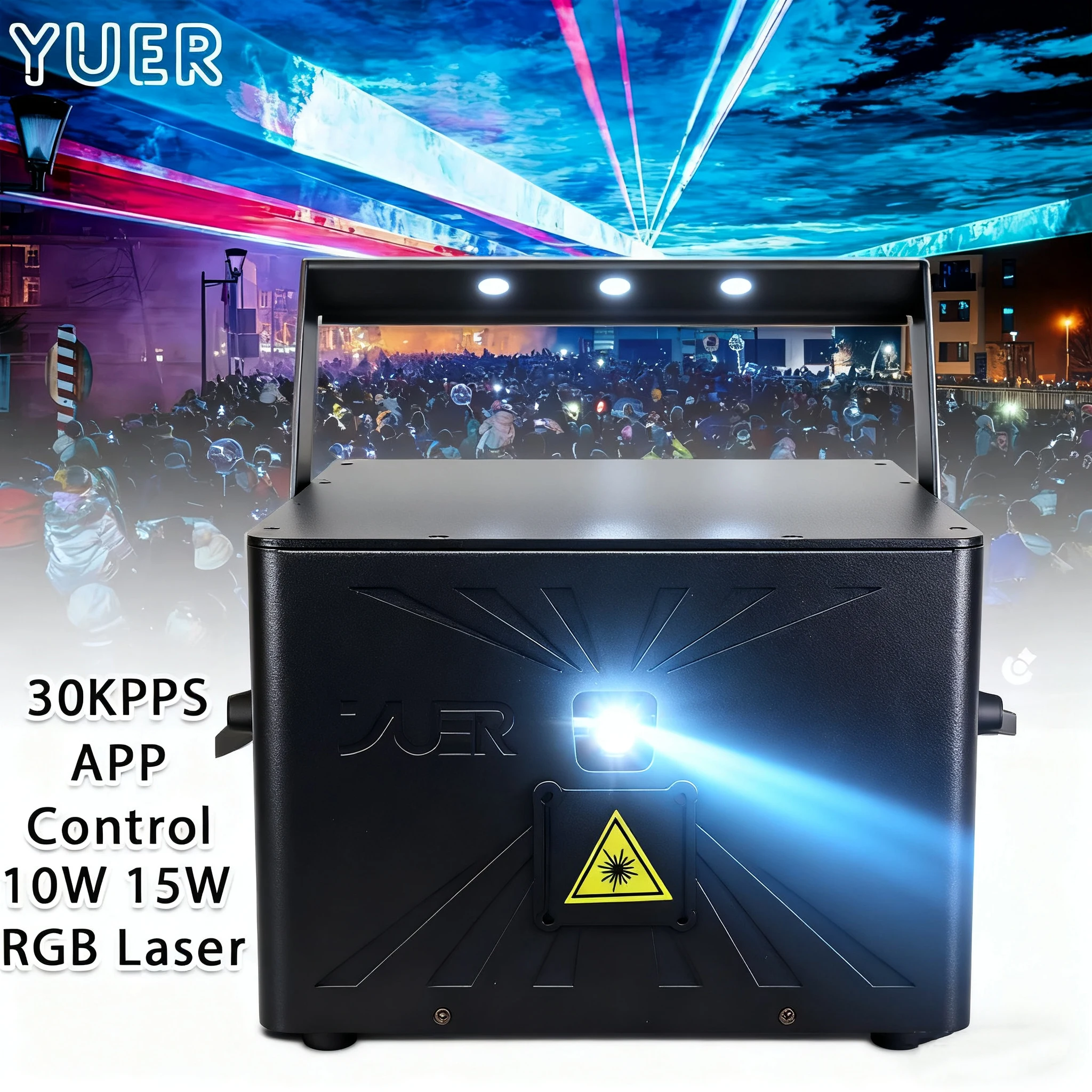 

With ILDA 10W/15W RGB Laser Light 30KPPS APP Control 3D Animation Beam Projector Stage Light DMX512 For DJ Wedding Show Bar Club