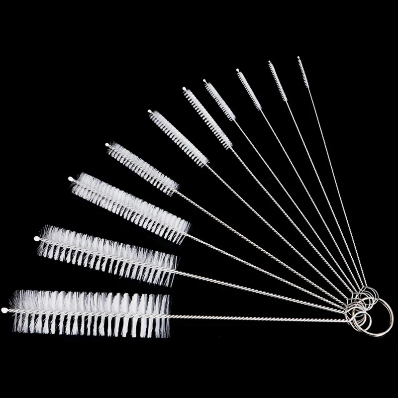 10pcs Nylon Bottle Straw Household Cleaning Brush Set Kitchen Cleaner Brushes Bristle Kit Pipe Tube Bottle Straw Washing Kettle