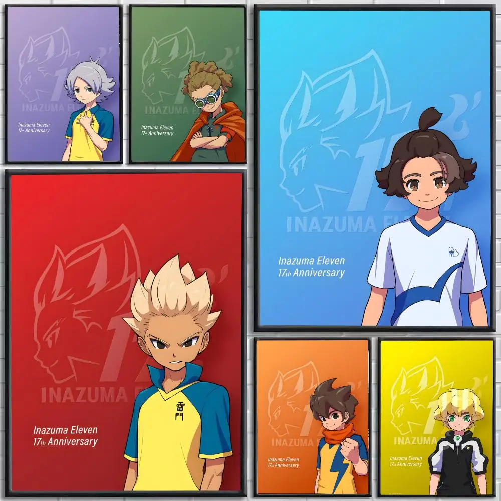 Anime Inazuma Eleven Poster Self-Adhesive HD Mural Wall Decals, Living Room Bedroom Home Decor Gift