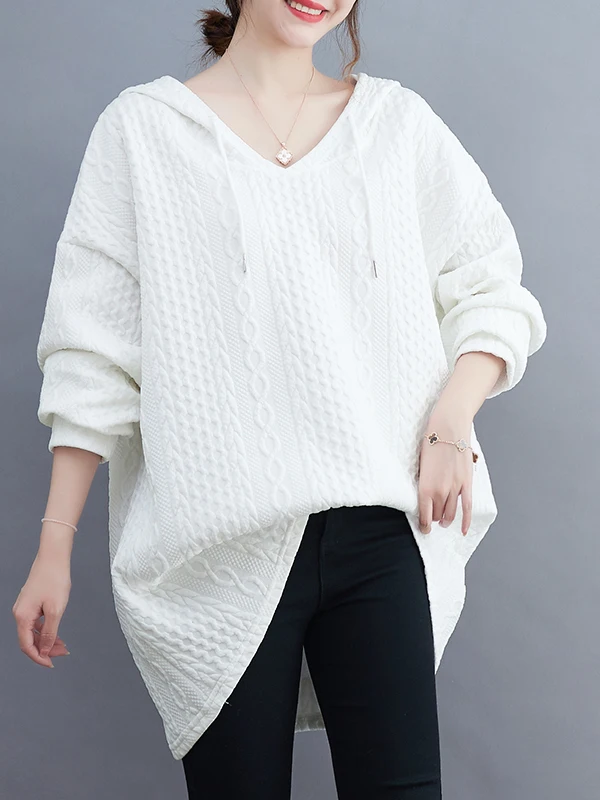 هوديي غير رسمي للنساء مقاس كبير لخريف وشتاء جديد Sle النسخة الكورية للتخسيس وإخفاء مريحة #4