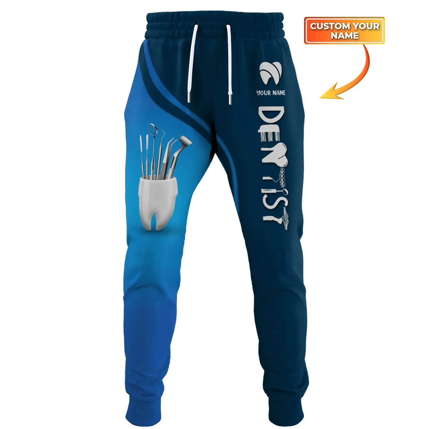 Viser de jogging College en 3D pour hommes, pantalons de survêtement décontractés unisexes, outils dentaires, nom personnalisé du dentiste, mode automne, MP12