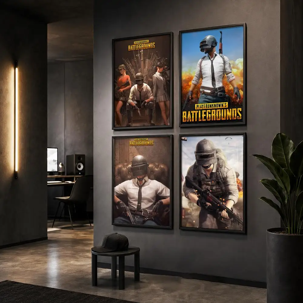 Popular Battle Royale Game P-PUBG Poster Wall Art Print Sticker for Bedroom Living Room Dorm Office Modern Home Decor