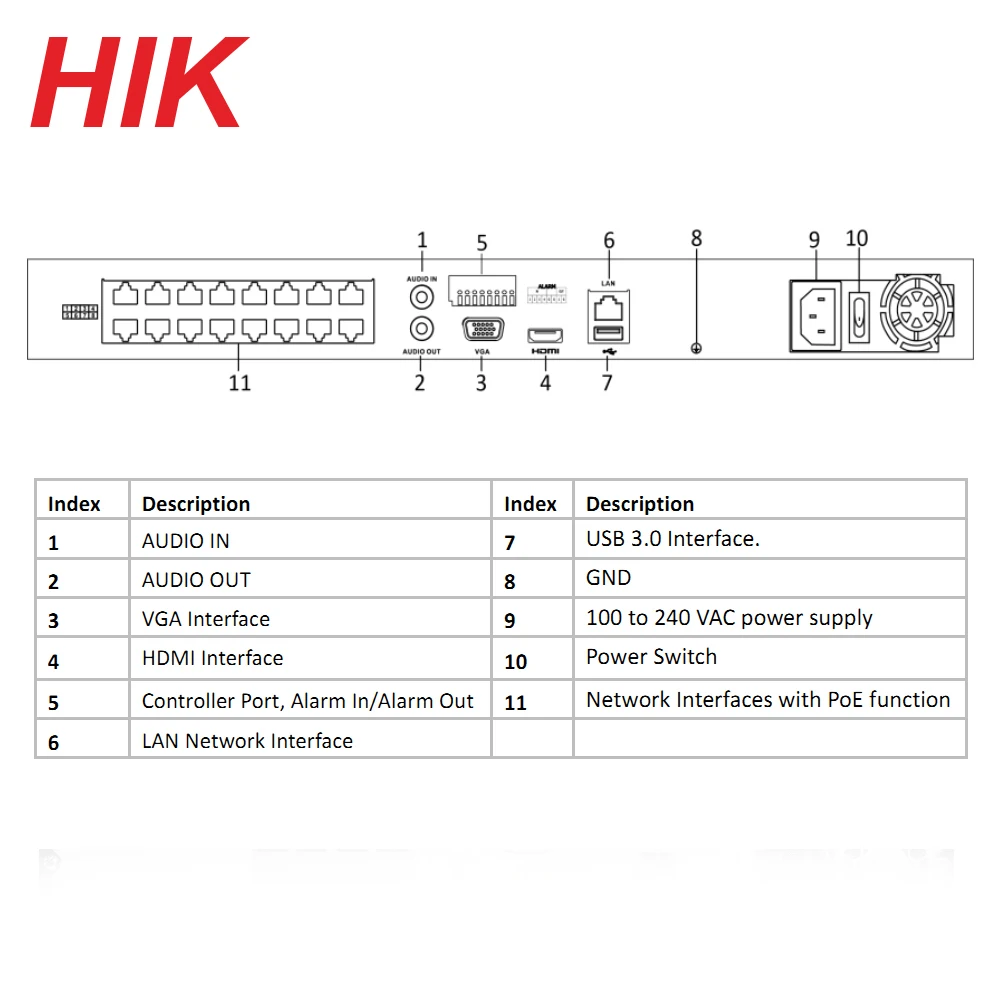 Hikvision POE NVR 8CH DS-7608NI-K2/8P 16CH DS-7616NI-K2/16P H.265 12MP Support Two way Audio Hik-CONNECT Security Surveillance