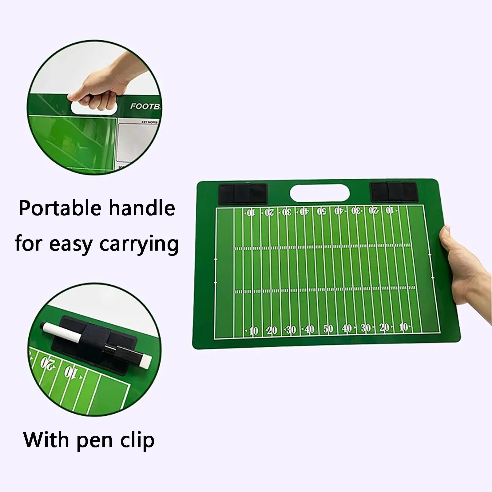 لوحة تدريب الرجبي لوحة المسح الجاف للمدربين مقاومة للماء ومتينة من EasyRto مع أقلام مائية للتحليل الاستراتيجي