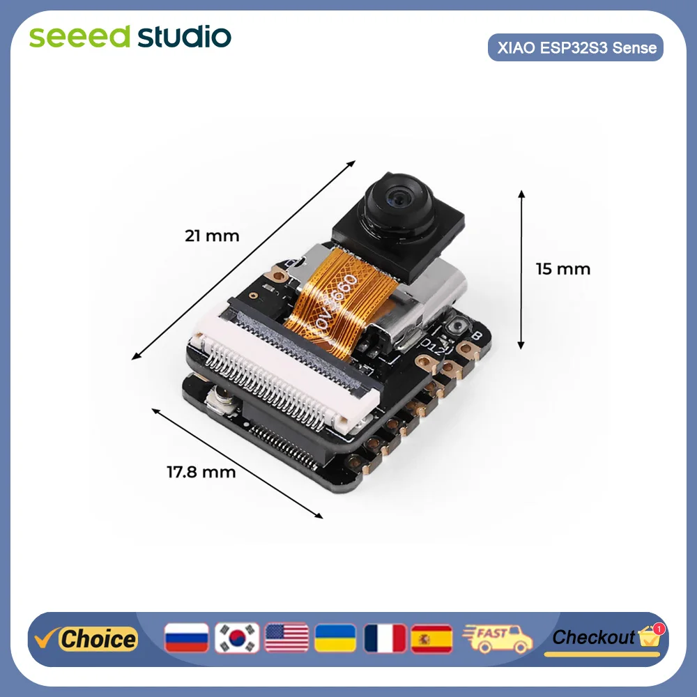 Seeed Studio XIAO ESP32S3 Sense Seeed Studio ESP32-S3 Development Board OV2640 Camera Microphone WiFi BLE 5.0 TinyML AI Board