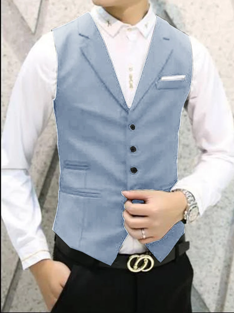 Lapel Waistcoat Vest Single Breasted Mens Suits High Quality Slim Fit Slim Male Suit Men Jackets Vests for Men Gilet Wedding
