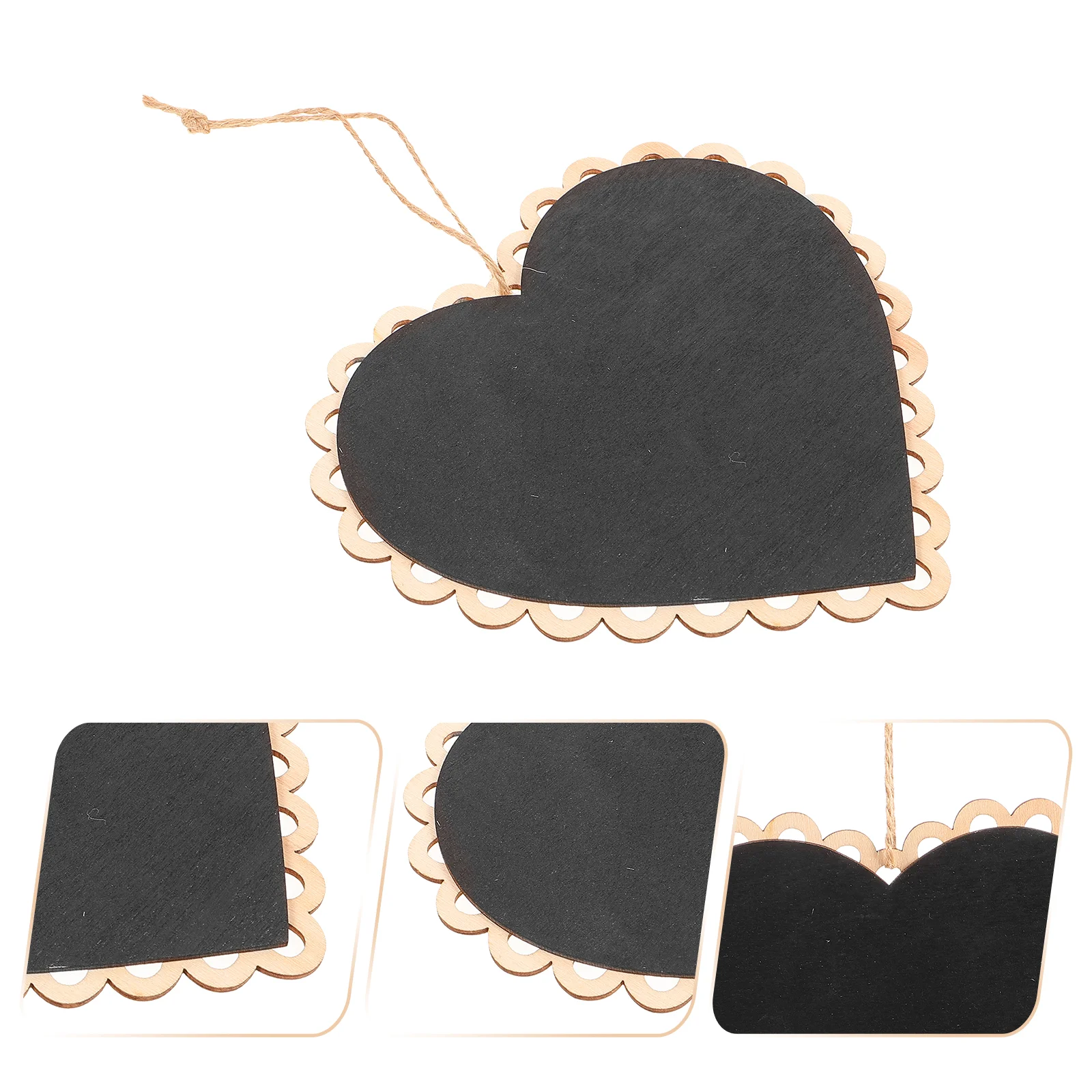 Heart Shaped Hanging Wooden Blackboard Chalkboard Wordpad Message Board Hanging blackboard Hanging chalkboard