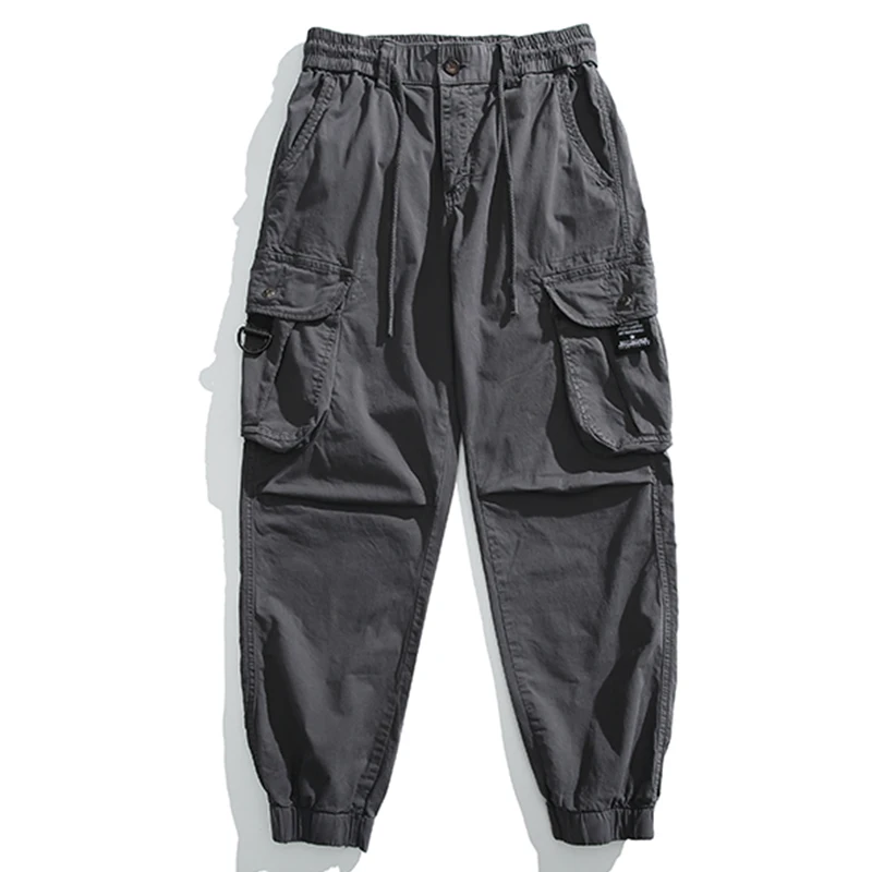 

Мужские брюки в стиле американского ретро, повседневные, для работы, модные, брендовые, из чистого хлопка, свободные, с широкими штанинами и манжетами, длинные