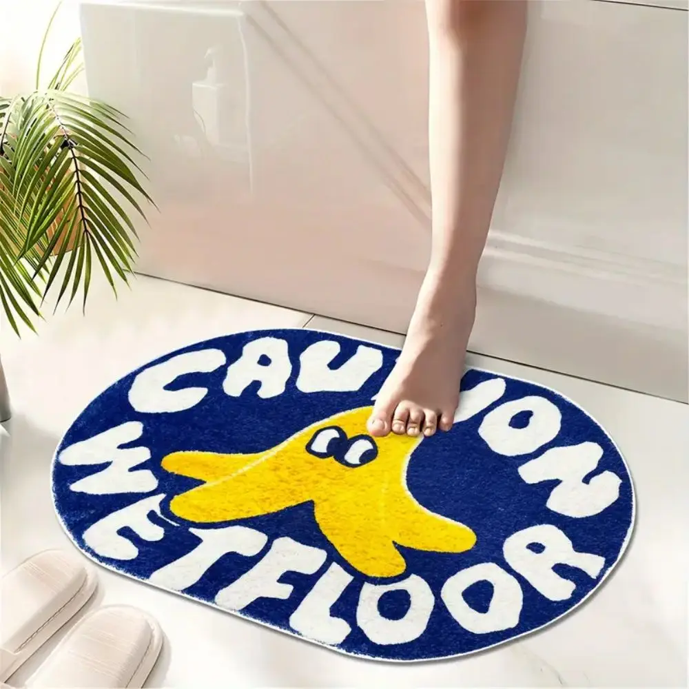 VIKAMA Cartoon Creative Imitation Cashmere Anti Slip Bathroom Laundry Room Dressing Table Creative Warm Door Mat Home Decoration