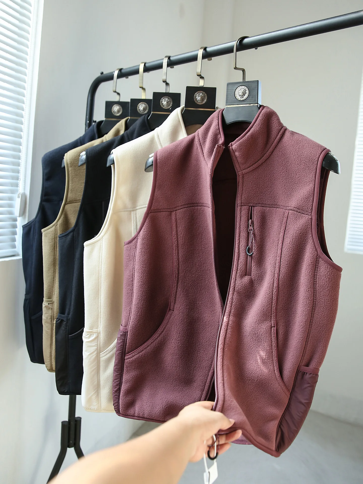 

Double-Sided Fce Warmth Storage Casual Men's Stand Collar Vest Jaet Autumn Winter New Sle Couple's Faion Thiened