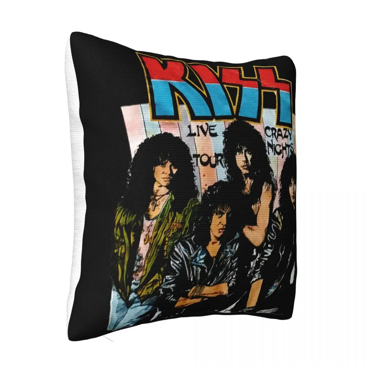 1988 Kiss Ted Nugent Double Sided Crazy Nights Band White Unsex Bc012 Science Pillow Case