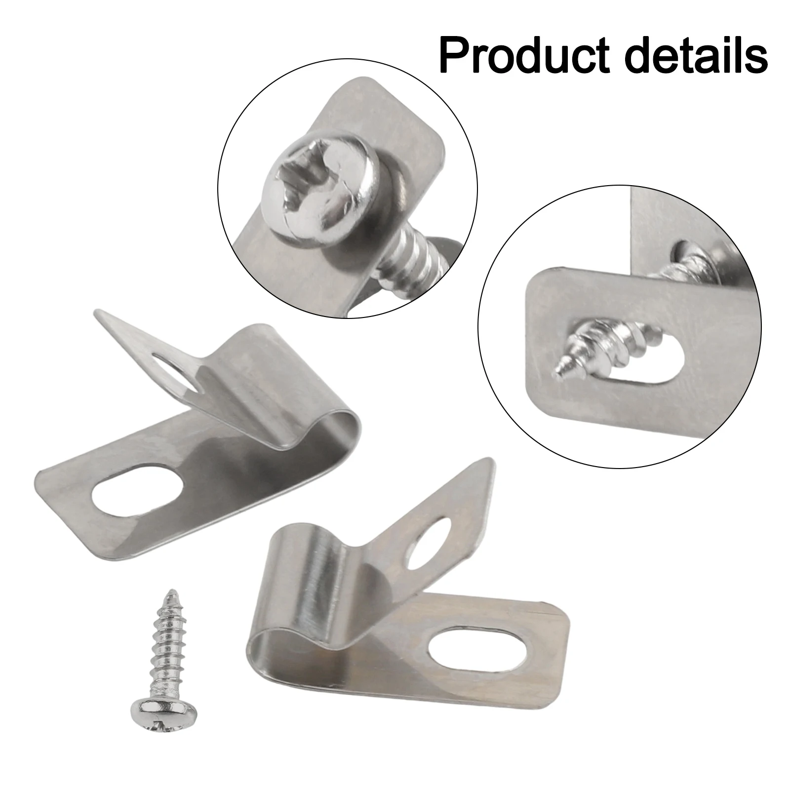 100XStainless Steel Wire Fence Wire Clips Cable Clamps With Screw Mounting Clips Tools Instruments Parts And Accessories Tool