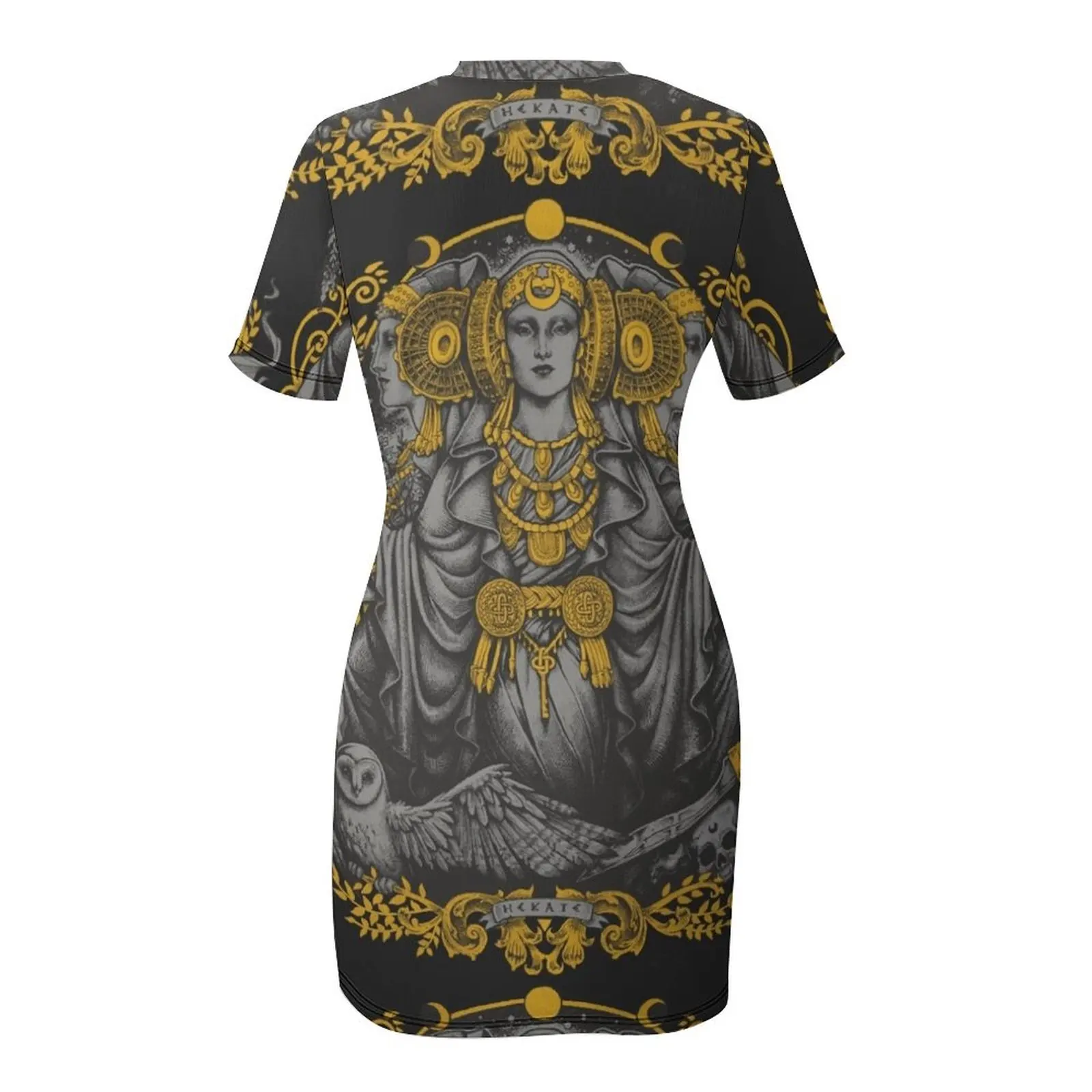 ชุดเดรสแขนสั้นสีเทา Iberian Hecate ชุดเดรสฤดูร้อนสำหรับผู้หญิง ชุดเดรสสำหรับงานพรอมปี 2025 เสื้อผ้าผู้หญิง ชุดเดรส