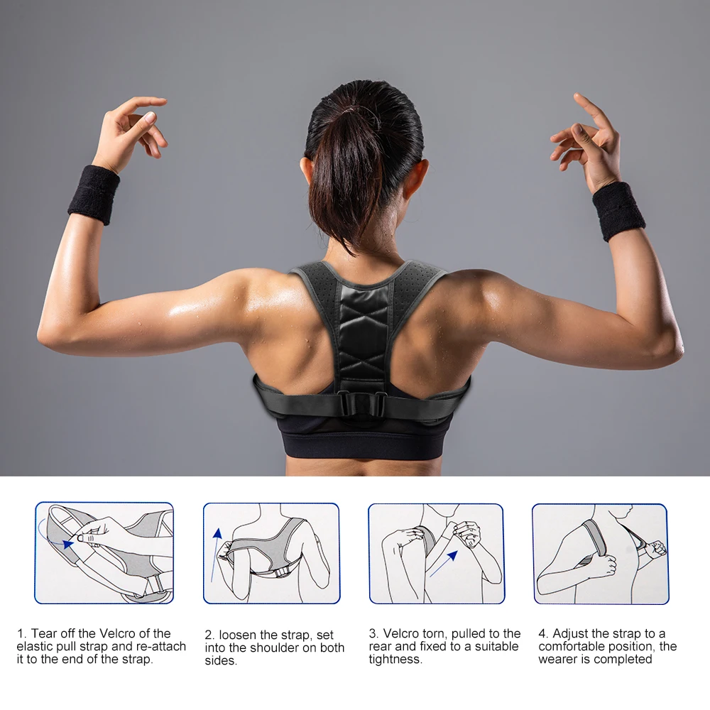 Back Posture Correction Belt Hunchback Prevention Correction of Sitting Posture Unisex Breathable Body Shaping