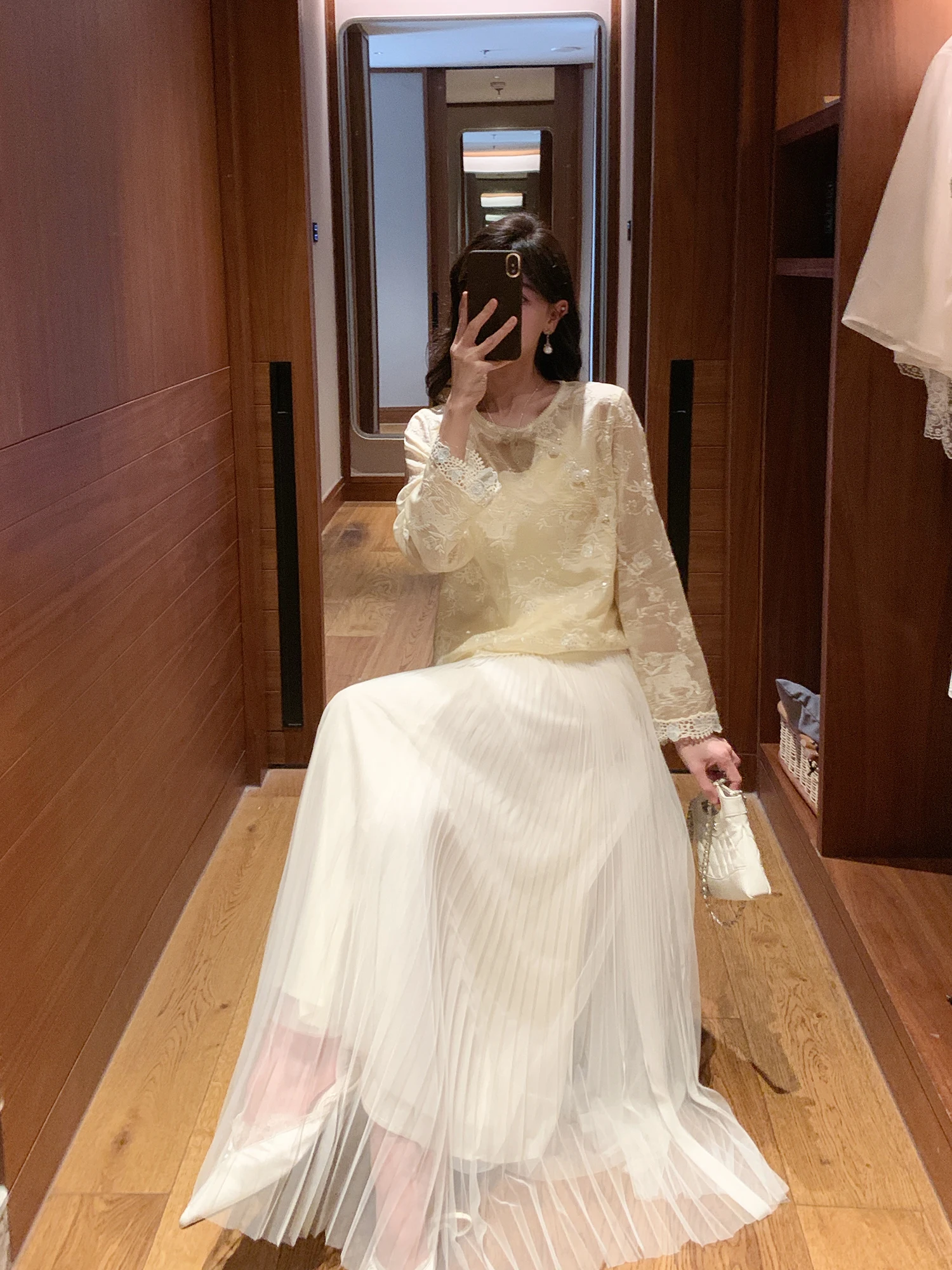 

Gogogo Home New Style Slimming Skirt Half-length Drifting Long Women's Versatile High-waisted Polyester Fibre Puffy Skirt