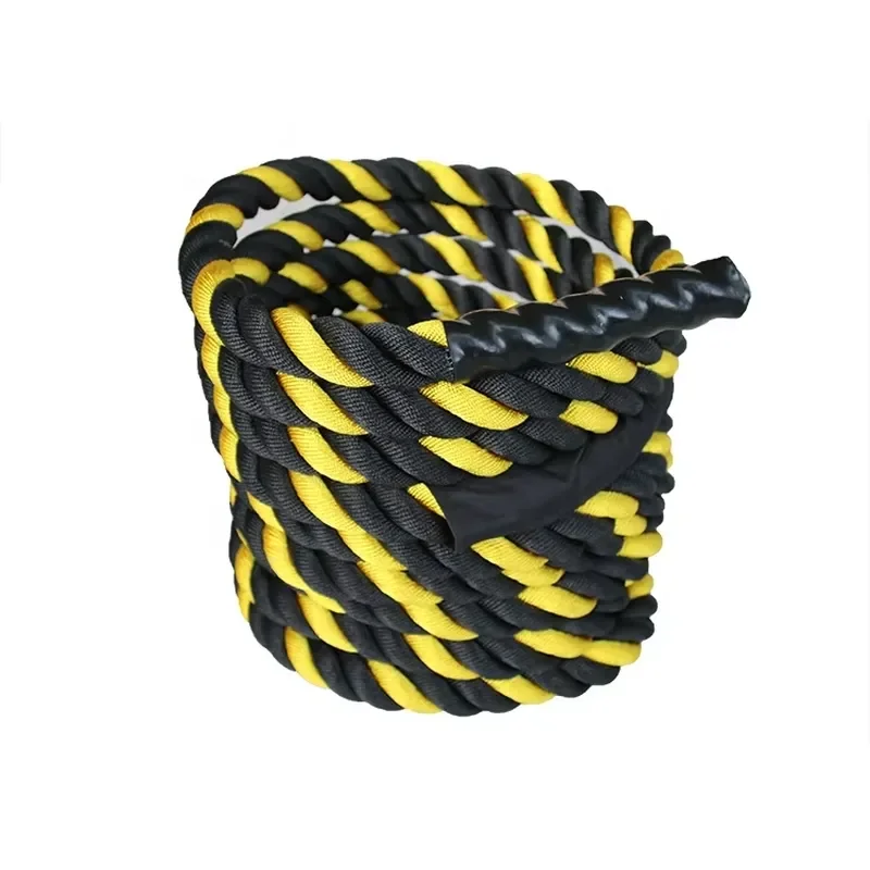 9M Training Power Rope Yellow and Black Battle Rope 38mm Battle Rope Exercise Sports Recreation Products