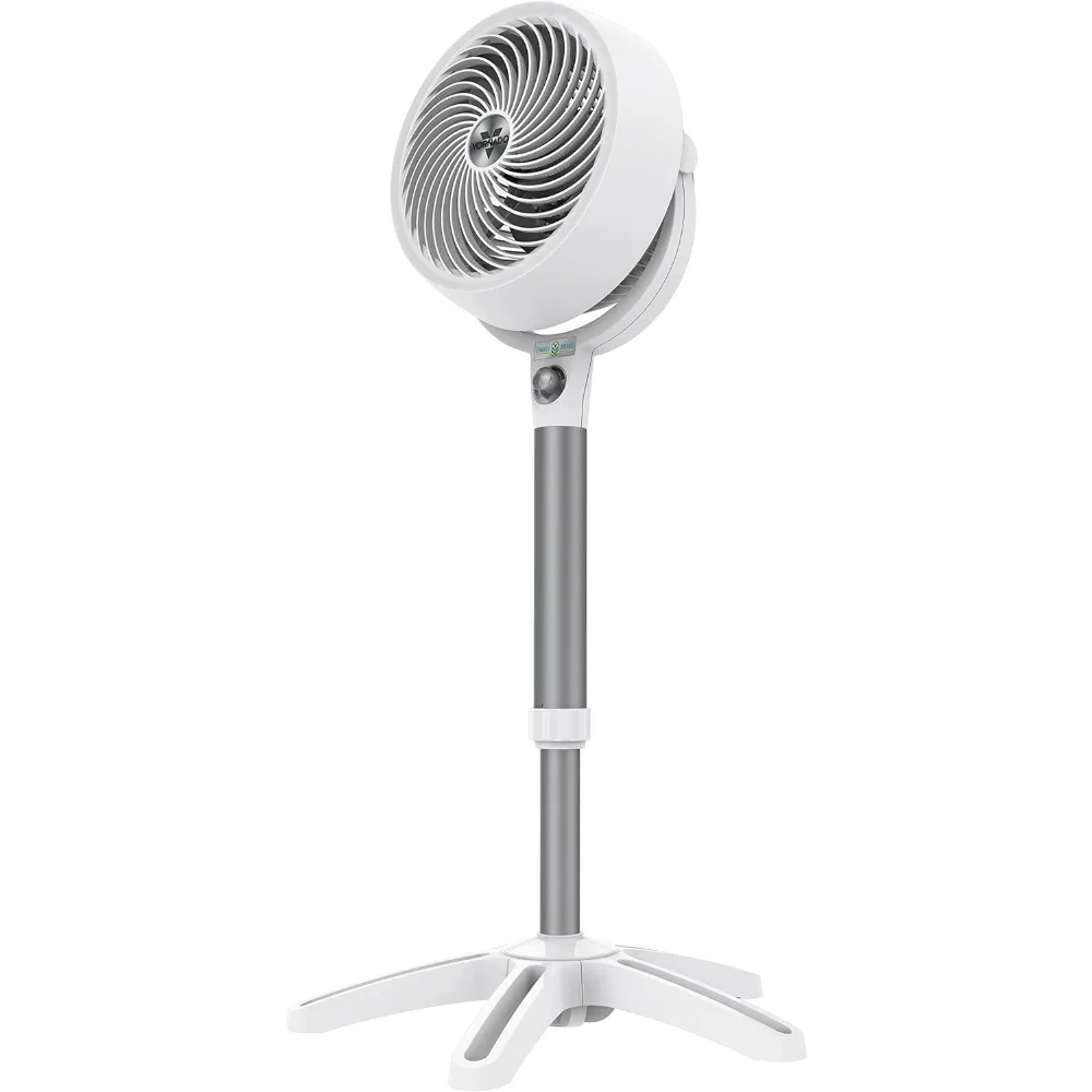 Energy Smart Medium Pedestal Air Circulator Fan with Variable Speed Control,White