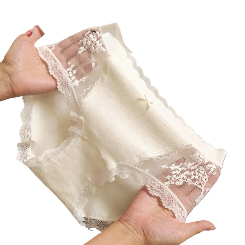 

Трусики женские из чистого хлопка, удлиненные хлопковые трусы с промежностью 10a, антибактериальные новые кружевные трусы Pure Desire, гладкое и мягкое нижнее белье