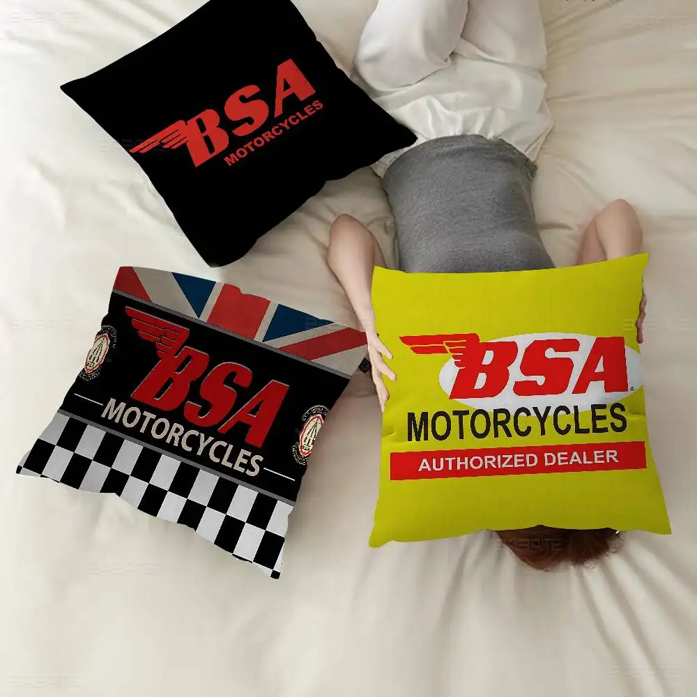 BSA Retrofit Motorcycle Pillowcase Toon Gift Cushion Cover Bedroom Home Sofa Chair Seat Decor Pillow Case