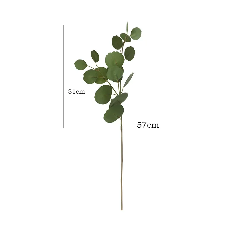 5Pcs Nordic Latex Film Feel Round Eucalyptus Fake Plants Home Decor DIY Bridal Bouquet Wedding Flower Arrangement Green Plants