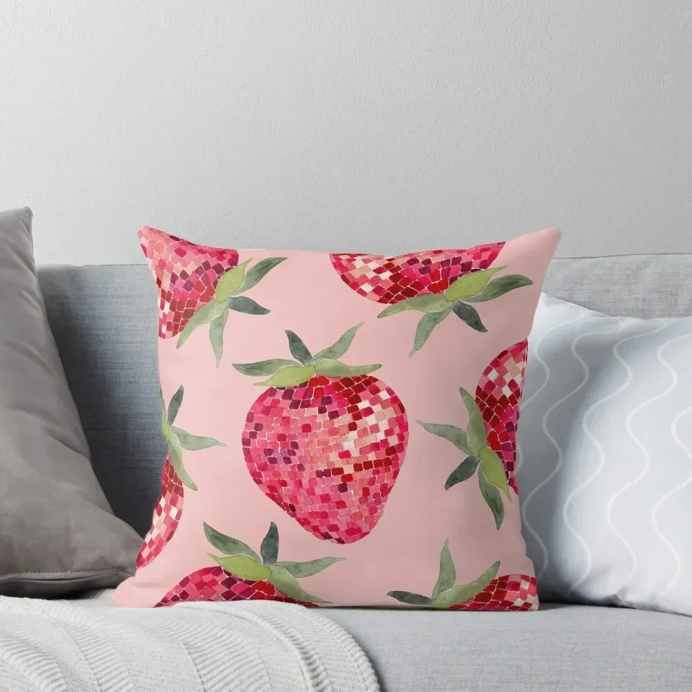 

Disco Ball Strawberry Throw Pillow bed pillows Cushion Covers For Living Room luxury decor pillow