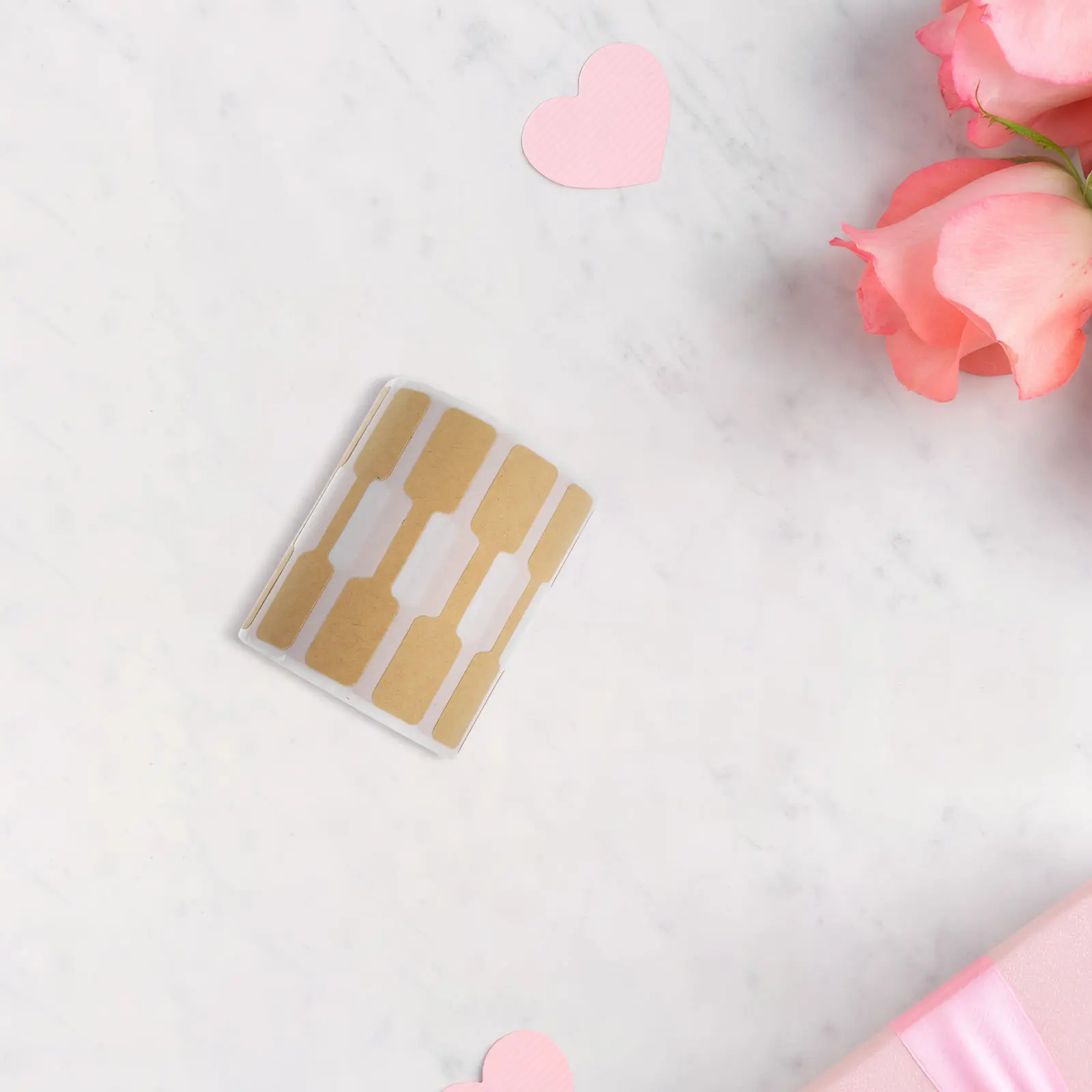 

500Pcs Jewelry Price Tags Adhesive Blank Kraft Paper Rectangle Shape for Rings Necklaces Bracelets Retail Labels Price Display