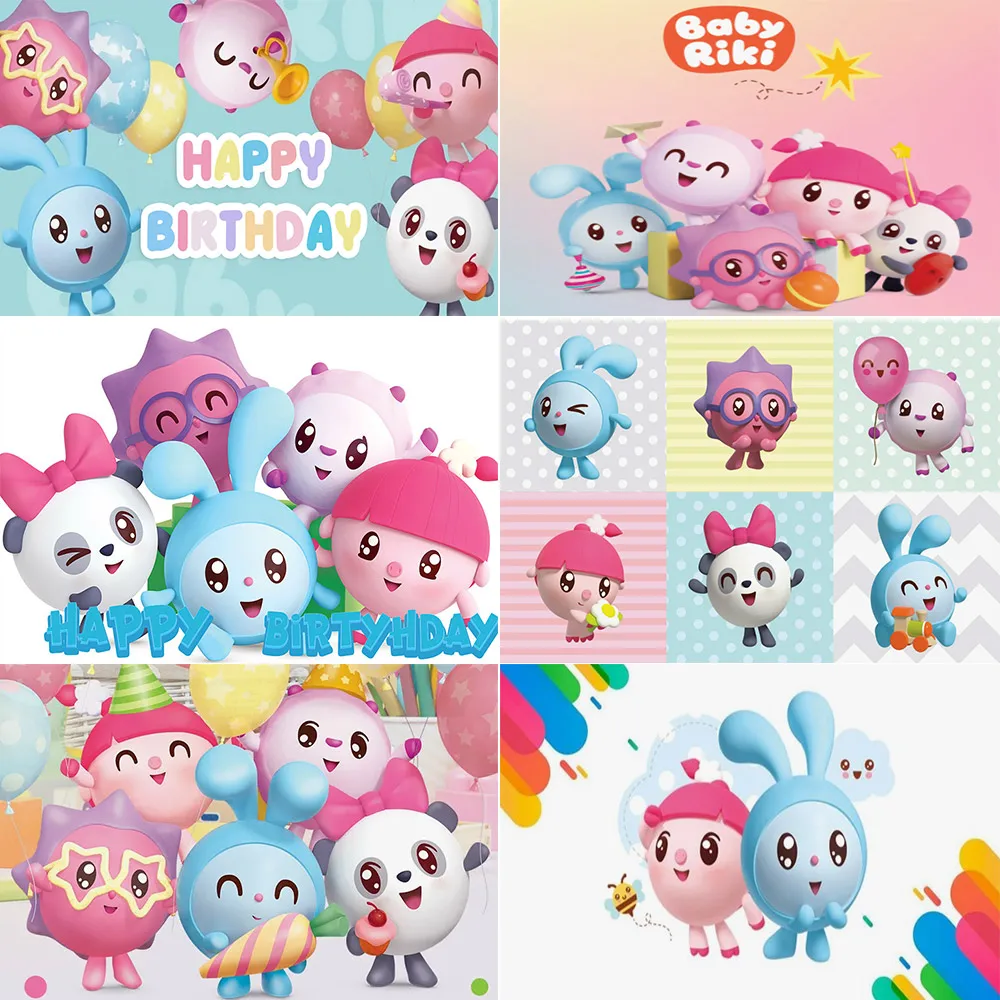 

Baby Riki Birthday Party Background Decoration Supplie Cartoon Girl Children's Gift Baby Shower Banner Photography Studio Prop