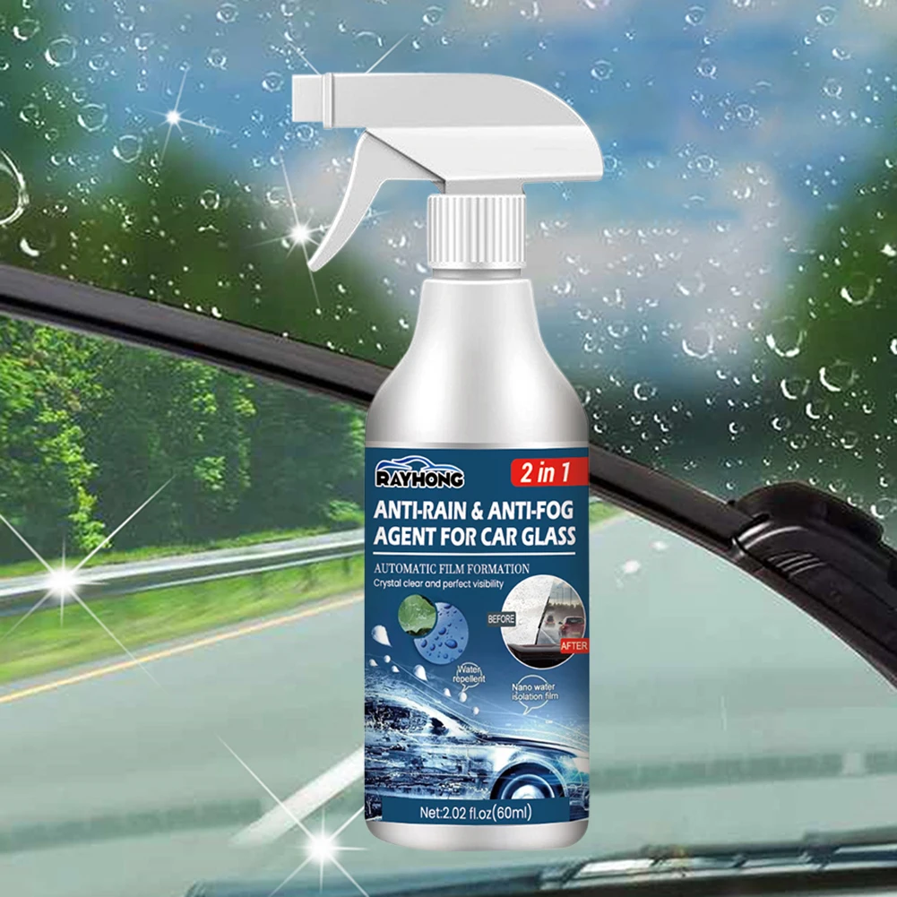 

Anti Fog Rain Spray 60ml Car Glass Rainproof Antifogging Coating Agent Long Lasting for Windshield Rearview Mirror