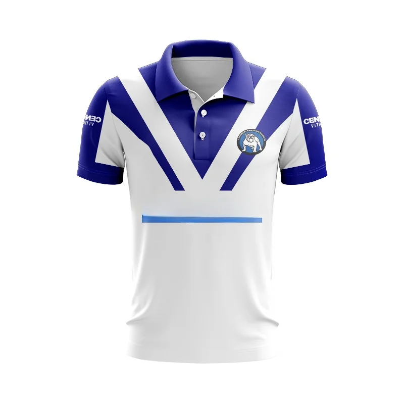 POLO Canterbury-Bankstown Bulldogs Custom Name Number 1938 Vintage Retro Jersey T-Shirt