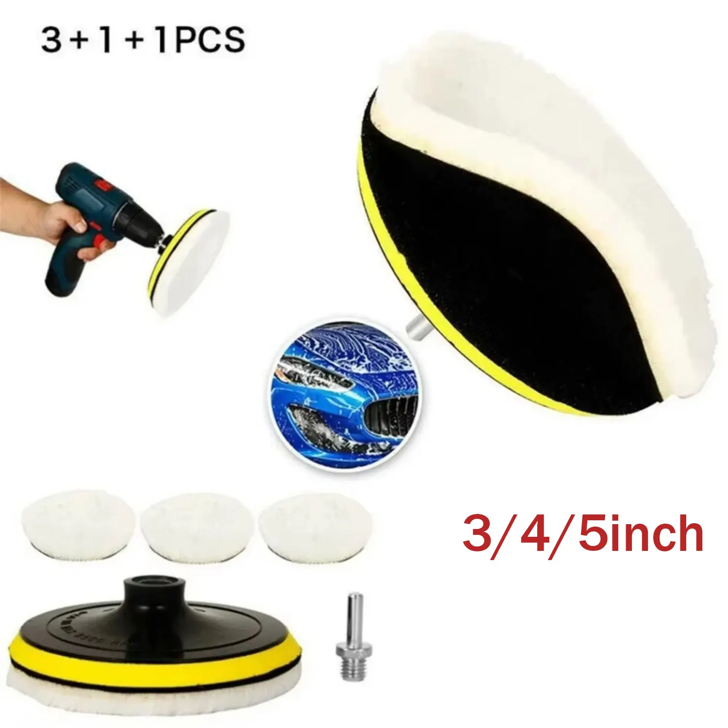 

Набор из 5 флокированных шлифовальных дисков 4 дюйма с креплением на липучке, полировальные круги для электродрели-полировщика