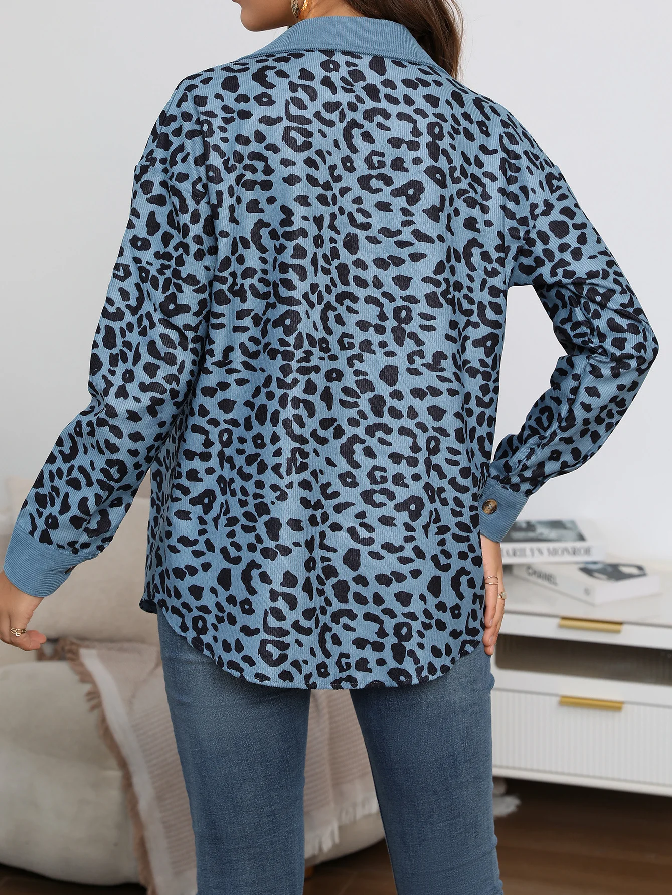 New Leopard Printed Long Sleeve Women's Jacket Fashion Button Up Casual Coat Tops Elegant Ladies Outdoor Jackets Women Top