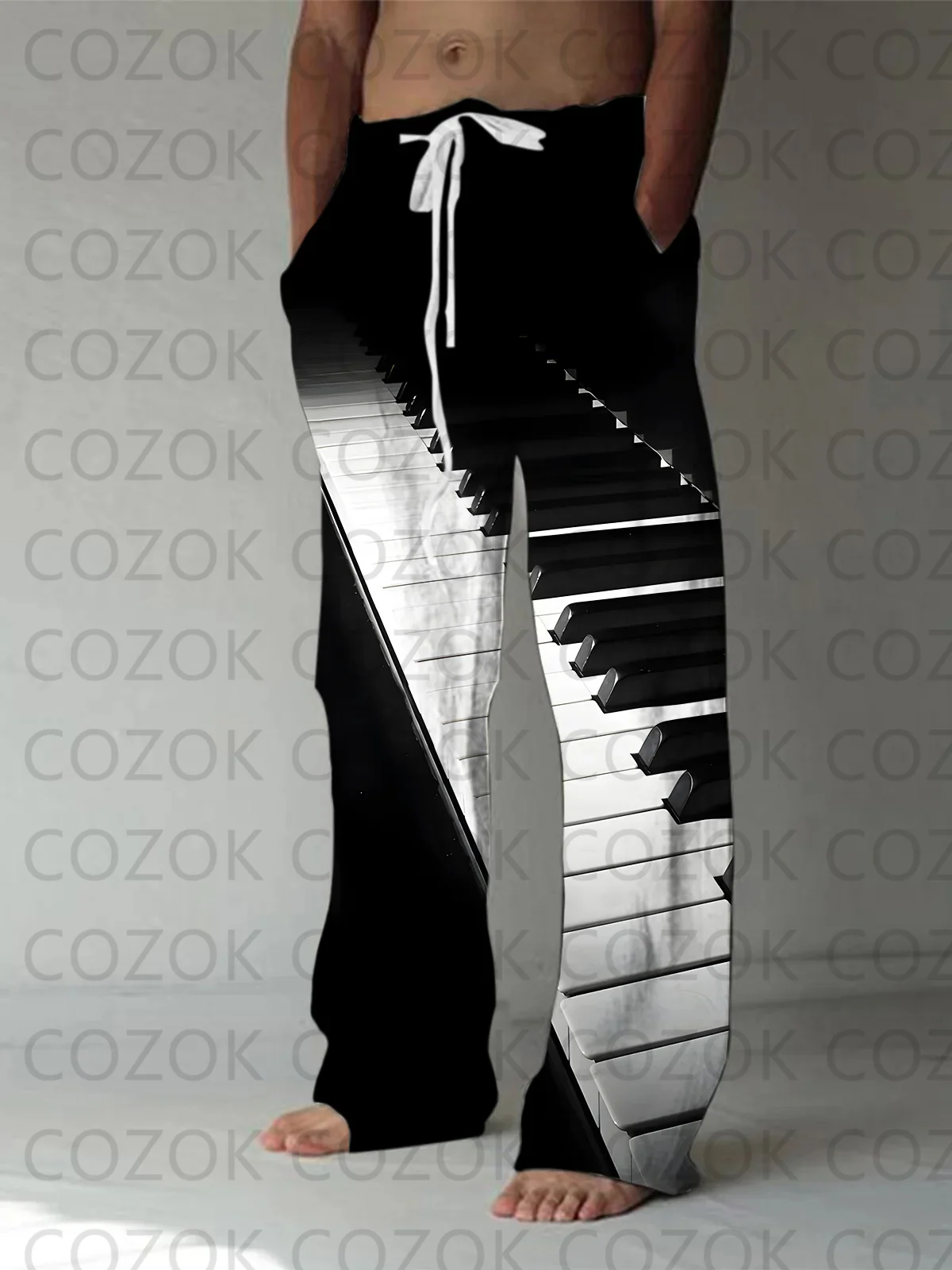 Piano Pattern Digital Printing Pants for Men and Women, Fashion Casual Pants for Men and Women