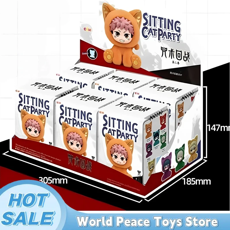 Original Eaki Jujutsu Kaisen Second Cat Sitting Party Series Blind Box Cartoon-Charakter Ornament Mystery Box Trendiges Sammelspielzeug