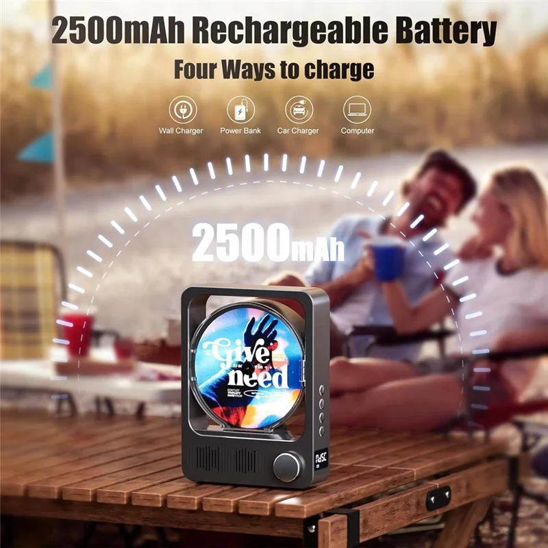 FFYY-Tragbarer Bluetooth-CD-Player mit Fernbedienung und LED-Anzeige, Hifi-Stereo-Sound für Zuhause