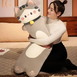 Cute Long Cat Plush Body Pillow Kawaii Cartoon Cat Stuffed Doll Sofa Bedroom Decorative Throw Pillow Sleeping Back Cushion Decor