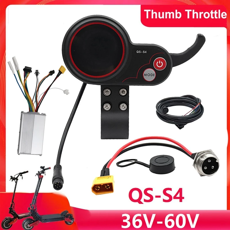 

QS-S4 36V-60V Thumb Throttle LCD Display Meter+48V 800W Controller Kit Accessories For Zero 8 9 10 8X 10X Electric Scooter 6PIN