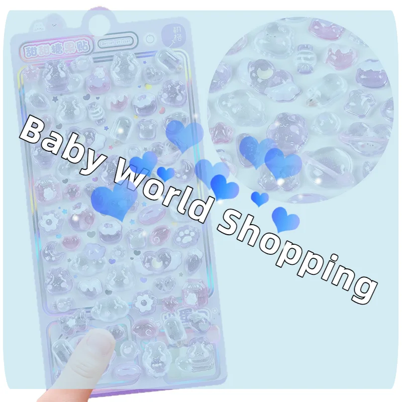 Adesivos Decorativos 3D em Cristal com Desenhos de Desenho Animado para DIY em Laptops, Garrafas de Água e Capas de Telefone