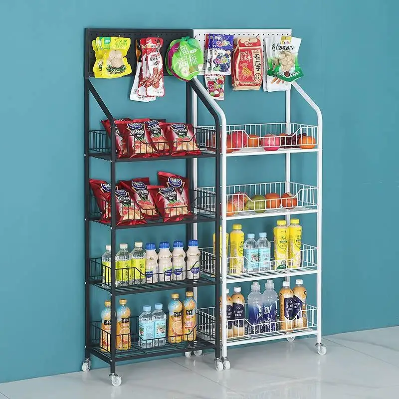 

Home Ins Style Modern Simplicity Food Toy Display Rack with Wheels Multifunctional Portable Multi-Layer Sundries Storage Rack